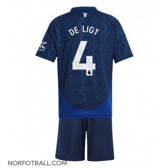 Billige Fotballdrakt Manchester United Matthijs de Ligt #4 Replika Bortedraktsett Barn 2024-25 Kortermet (med bukser)
